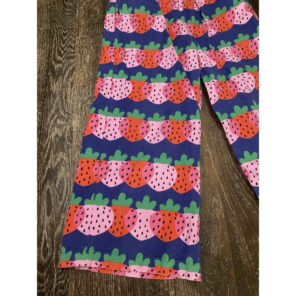 2PC Hanna Andersson Cropped Top & Wide Leg Pant Set Strawberry 12